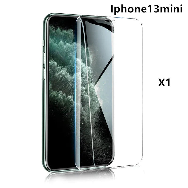 Tempered glass screen protector with 9H hardness for mobile phones on a clean background.