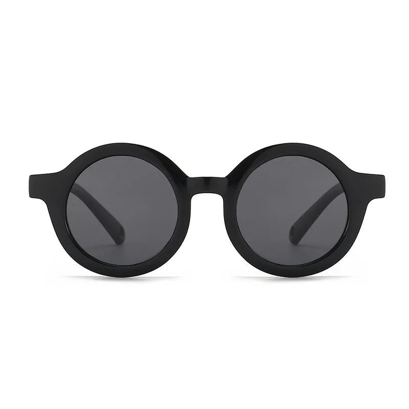 Soft silicone round-frame sunglasses for babies and toddlers aged 0-3 years with polarised UV400 lenses.