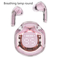 Transparent warehouse wireless Bluetooth headset in black, white, pink, sky blue or violet colours