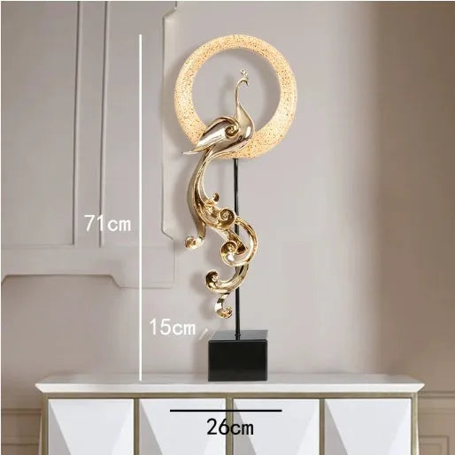 European style synthetic resin phoenix ornament in a choice of festive red, elegant silver, or rose gold colour.
