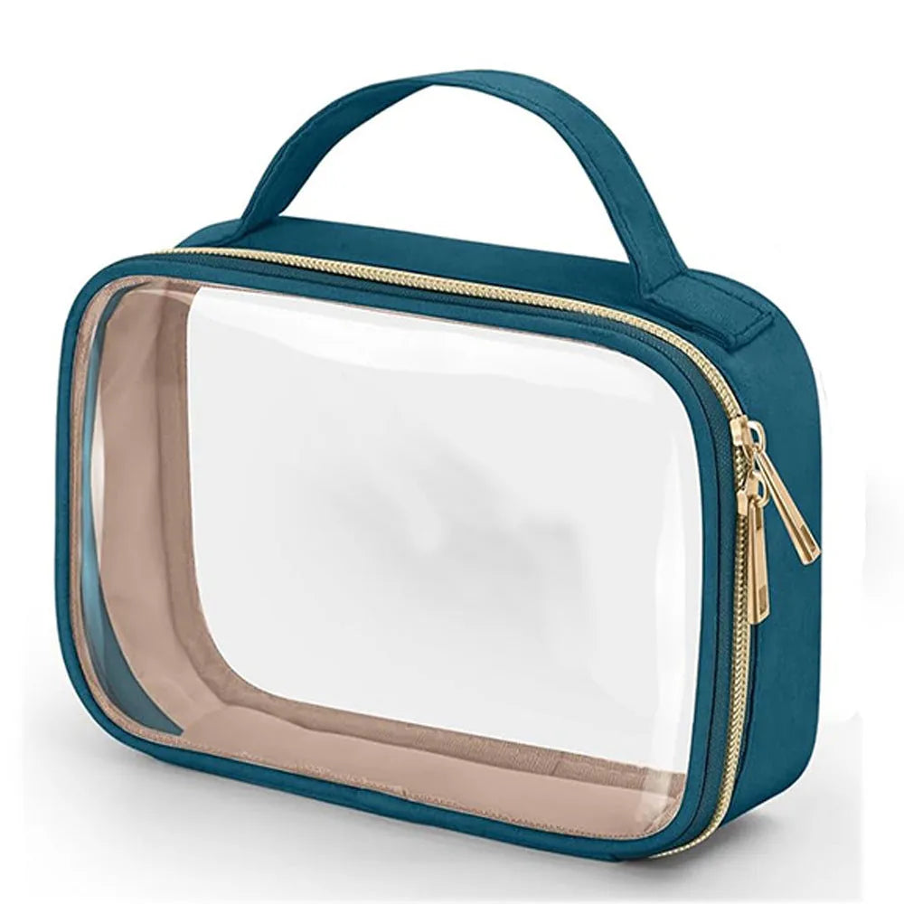 Transparent PVC lipstick storage wash bag with chain, 7.85-inch size, multiple colour options