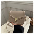 Soft PU clamshell messenger bag in horizontal square design shown in black colour
