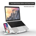 ABS plastic laptop cooling bracket in black or white colours measuring 300mm by 200mm