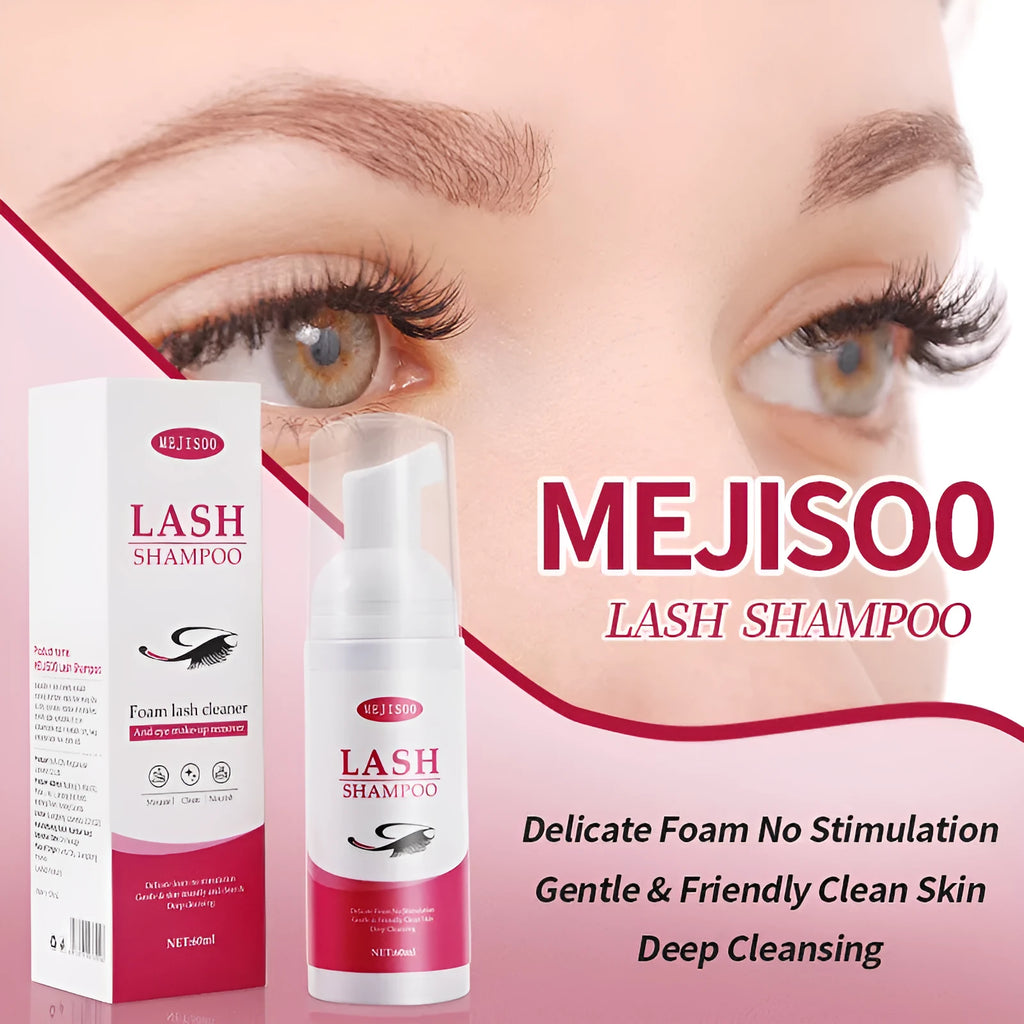 60ml bottle of eyelash cleaning mousse shampoo for lash extension maintenance