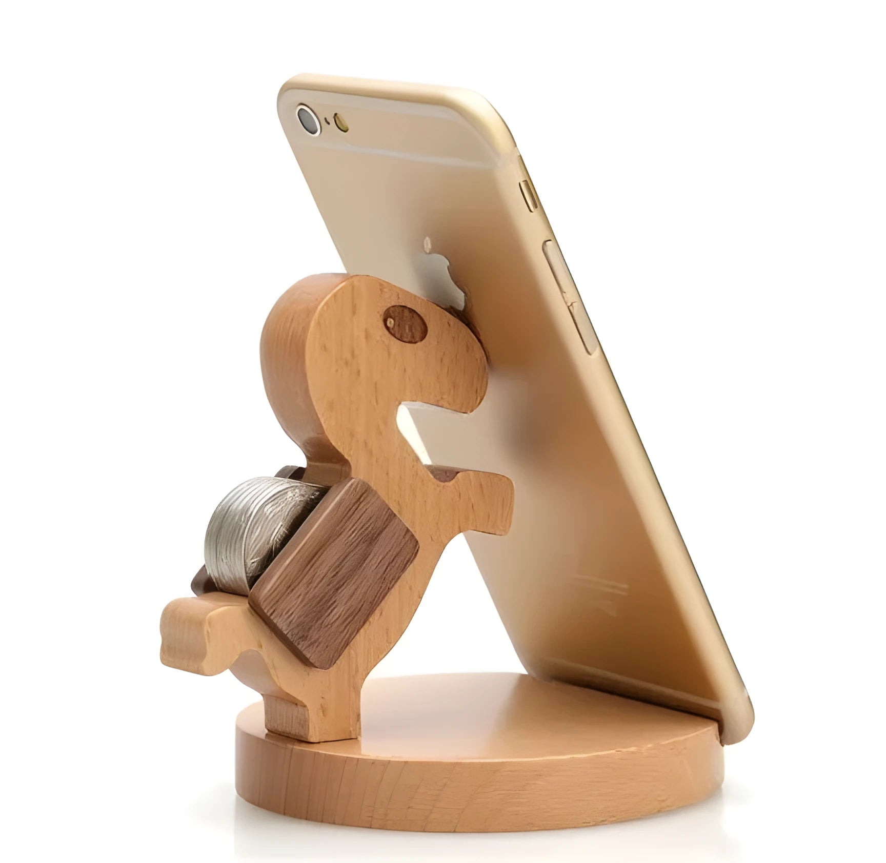 Resin animal-themed mobile phone holder with lazy bracket design for desk organisation