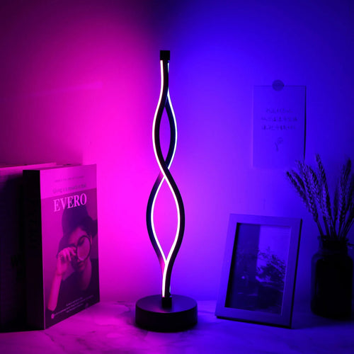 Black aluminium desk lamp with three-colour dimming button and touch control