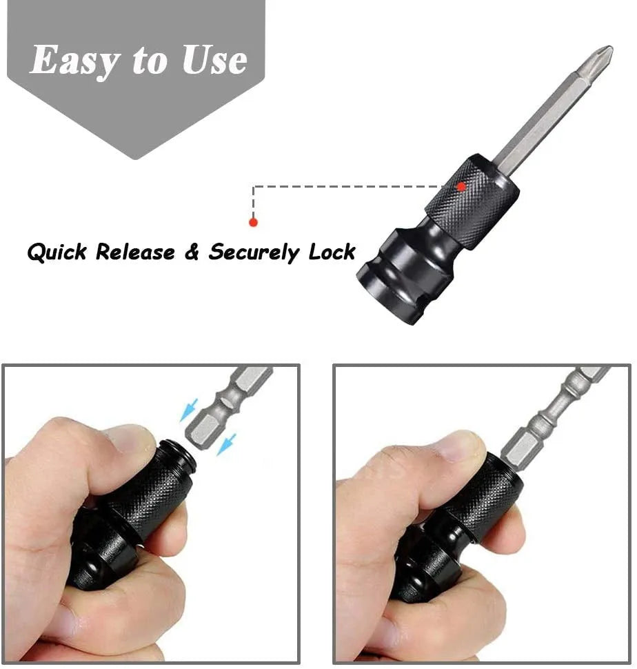 No. 45 steel scaling bit holder adapter with telescopic sleeve and O-ring bolt mechanism