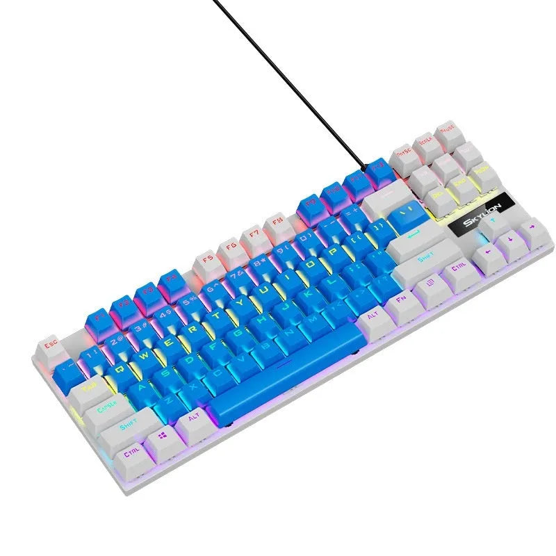 K87 mechanical wired keyboard with metal frame, shown in one of eight available colour and switch combinations.