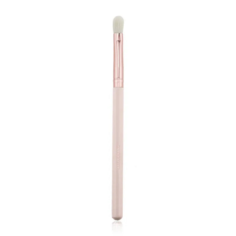 26 pink makeup brushes with wooden handles in a pink PU carry case