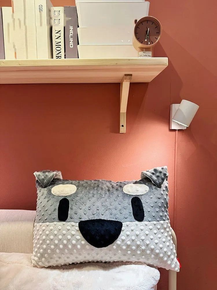 Grey Schnauzer or white West Highland Terrier printed dog pillow cushion measuring 50x35cm
