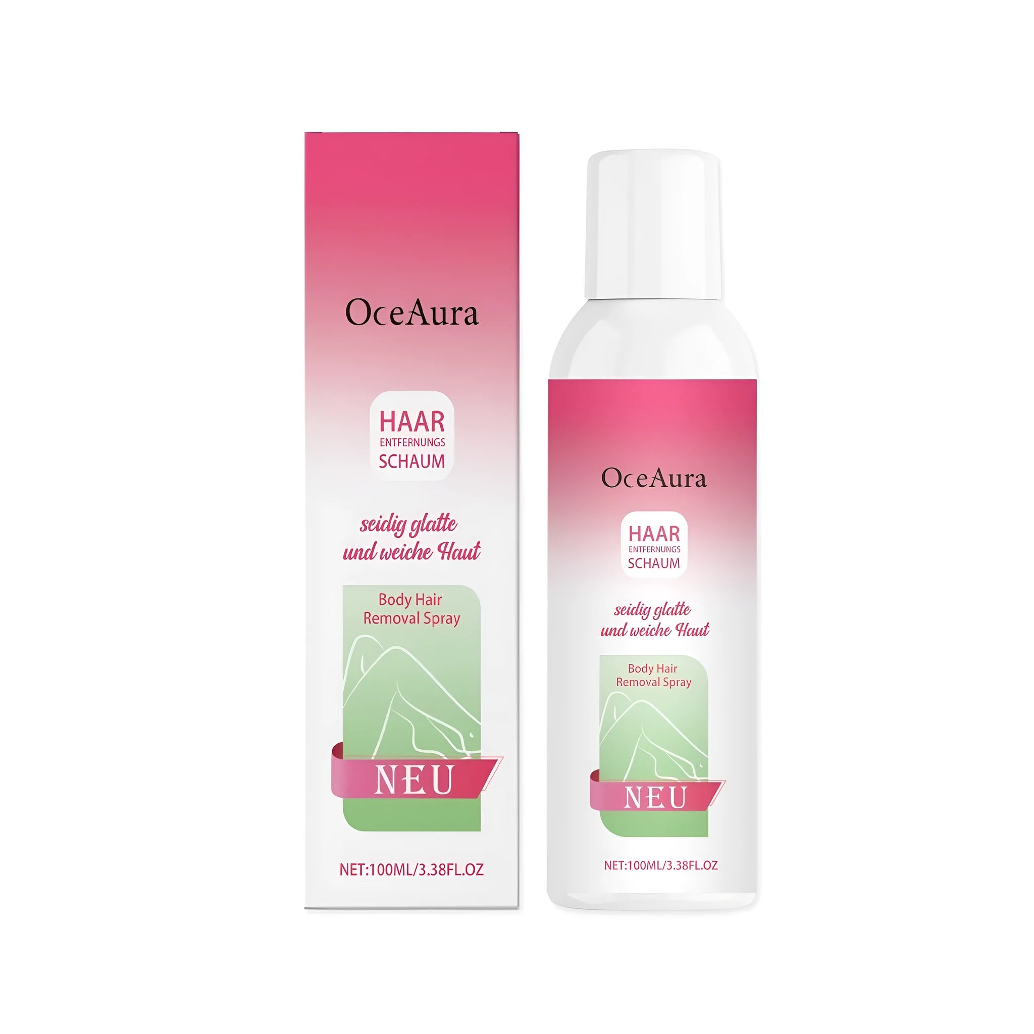 100ml bottle of body hair removal depilatory spray with spray applicator.