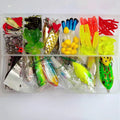 Hard Mino fishing lure set with 142 pieces including sequin lures and fishing pliers