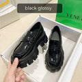 British style wide fit loafers in patent leather with a rubber sole