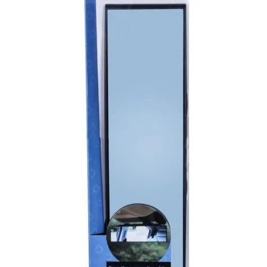 Wide angle curved blue filter rearview mirror with snap clip for car installation