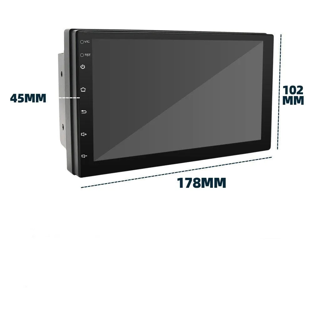 Black universal car GPS navigation MP5 player with 7-inch screen and integrated radio functions