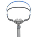 Ventilator nasal pillow mask set with silicone cushion and plastic headband for respiratory therapy