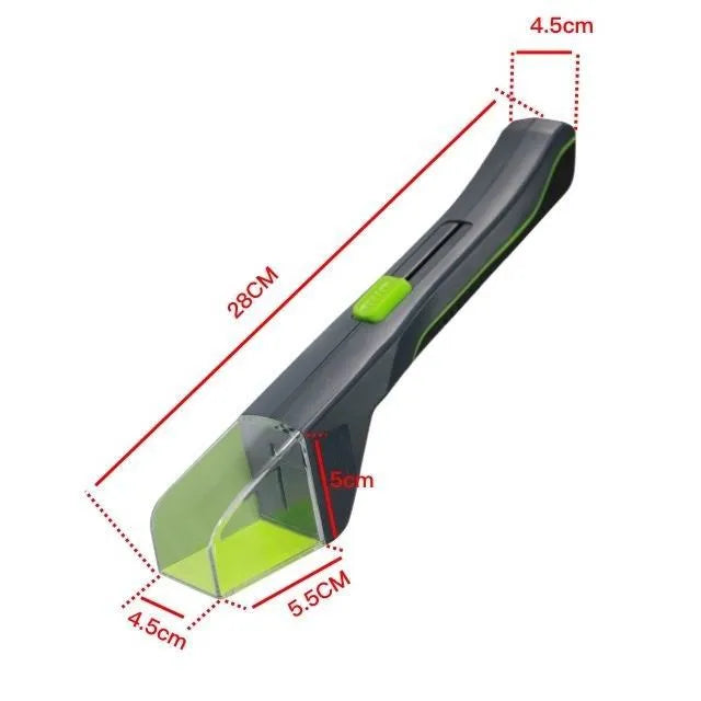 Green handheld insect catcher with plastic construction for garden and grass pest control
