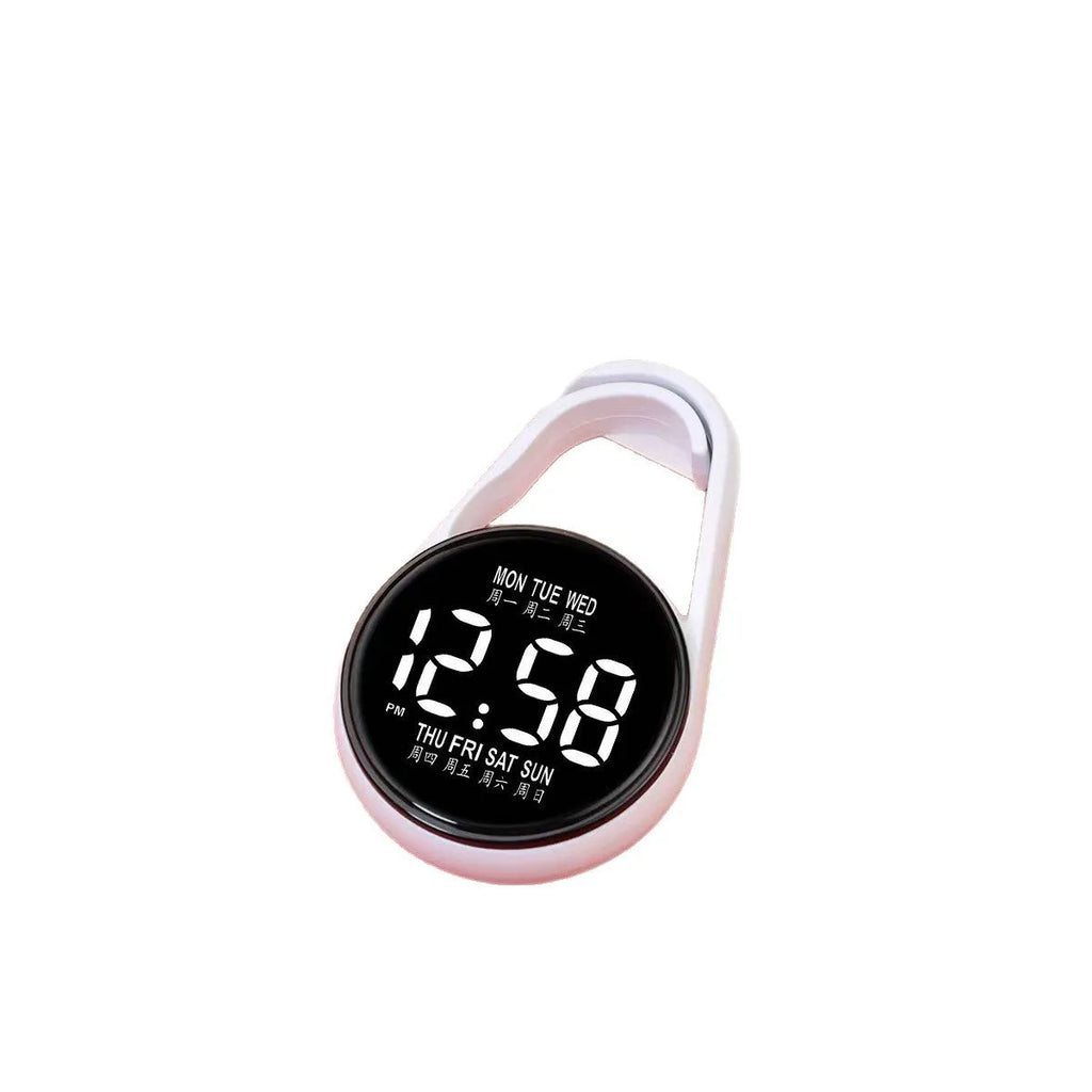 LED luminous electronic digital watch with plastic strap shown in multiple colour options