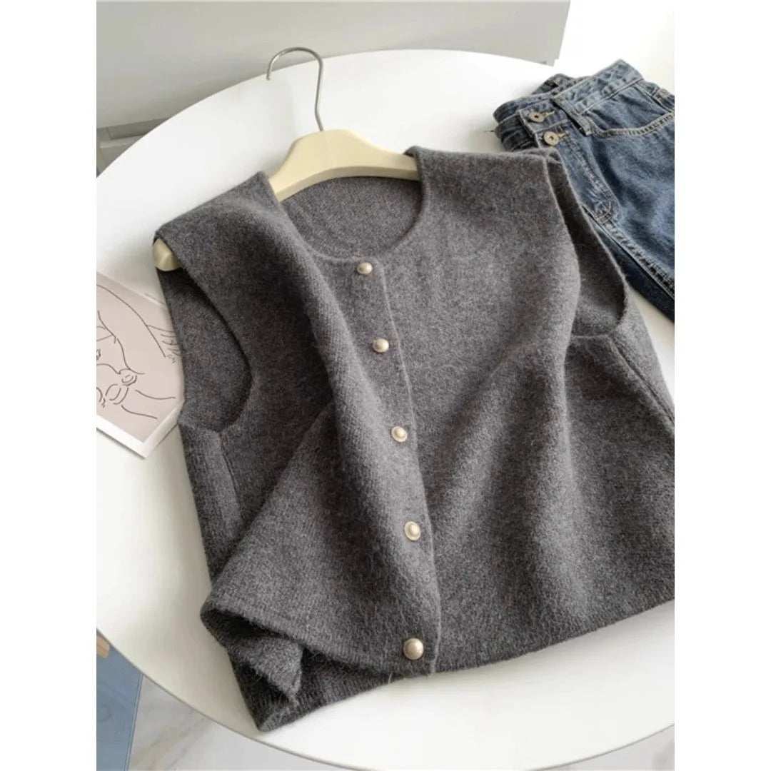 Women's casual polyester pullover vest with half sleeves in multiple colour options