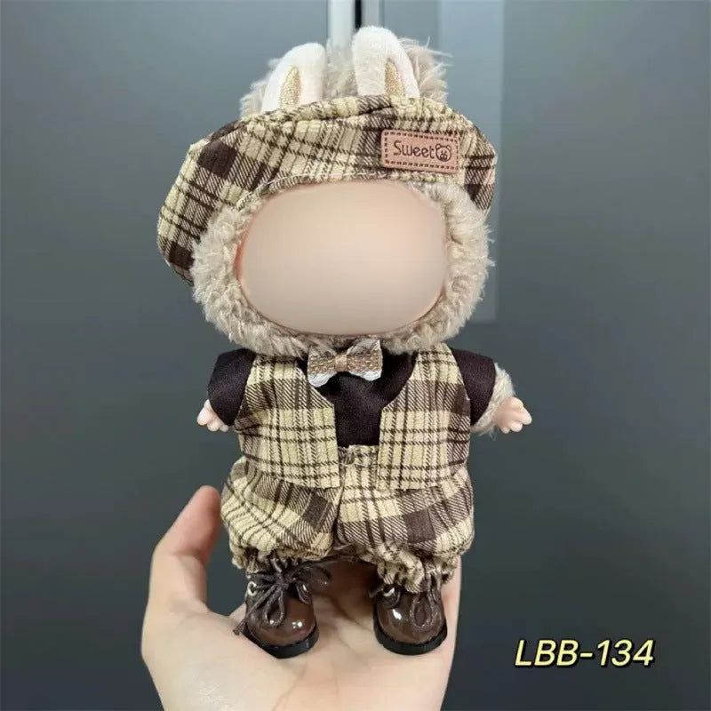 Plastic doll clothes costume for a 17cm vinyl action figure on a white background