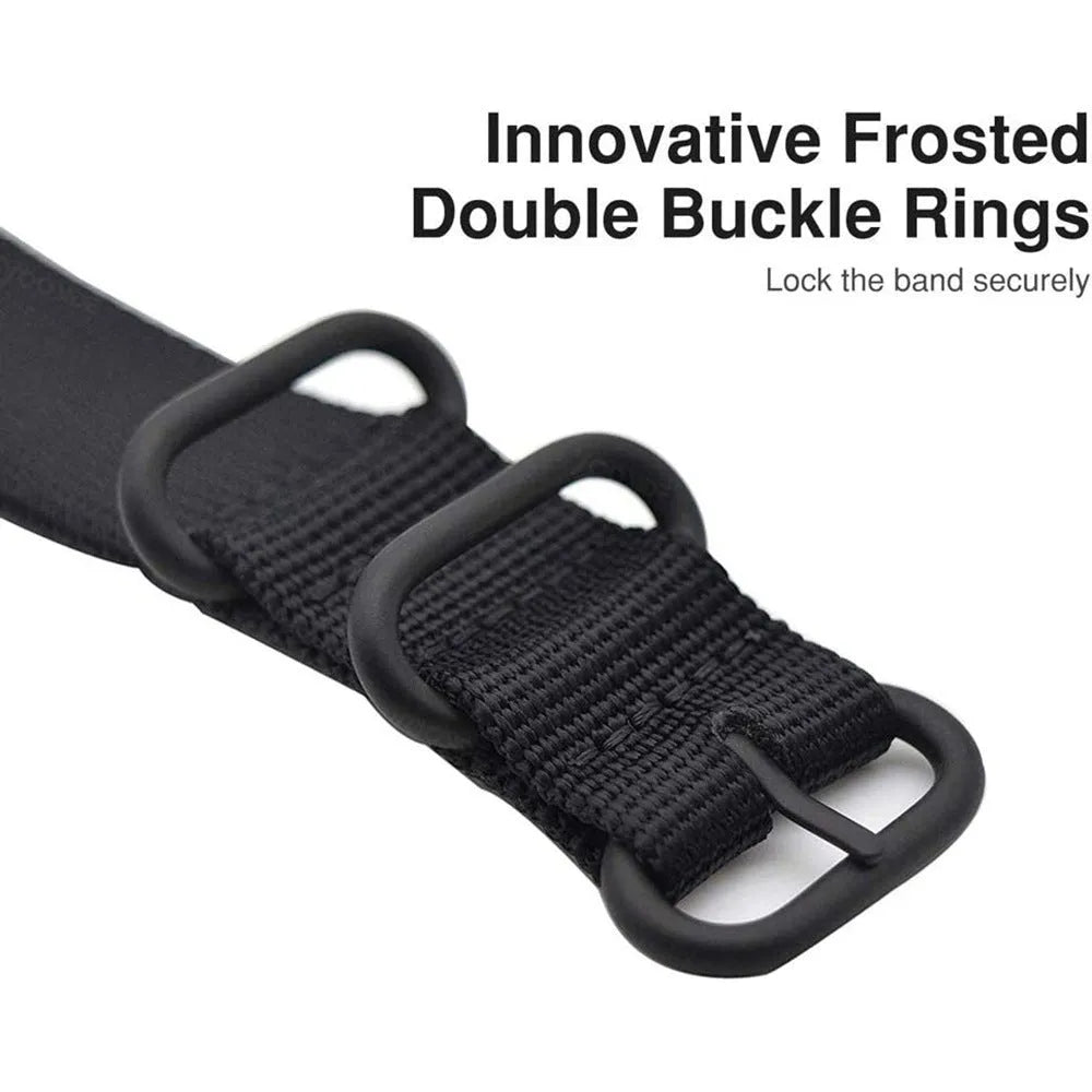 Nylon three-ring buckle strap for Fitbit Charge fitness tracker in multiple colours