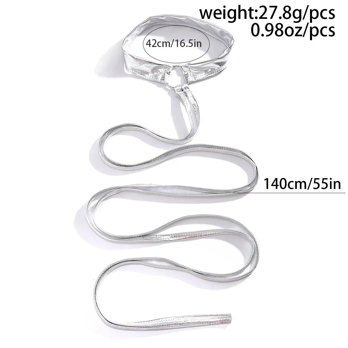 Silver adjustable thigh chain with geometric styling and lace-up fastening for women's festival wear