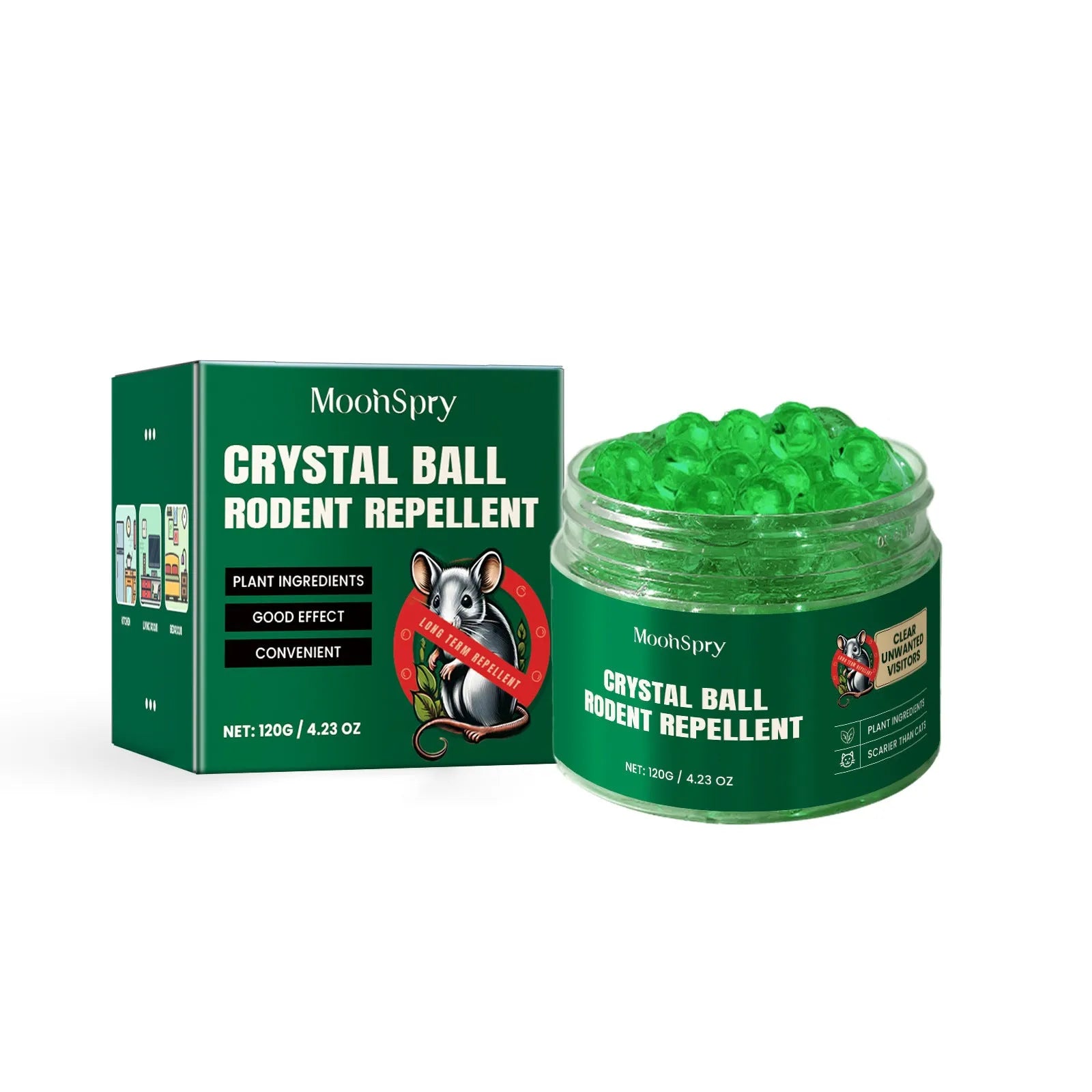 60ml rat repellent spray bottle with natural clove, peppermint, camphor, and chilli oils.
