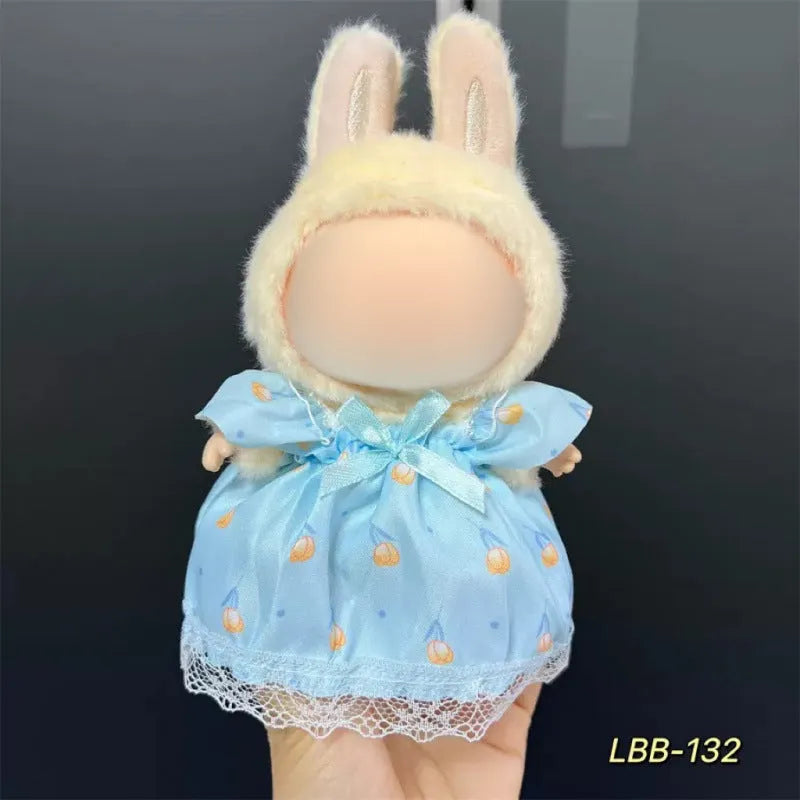 Plastic doll clothes costume for a 17cm vinyl action figure on a white background