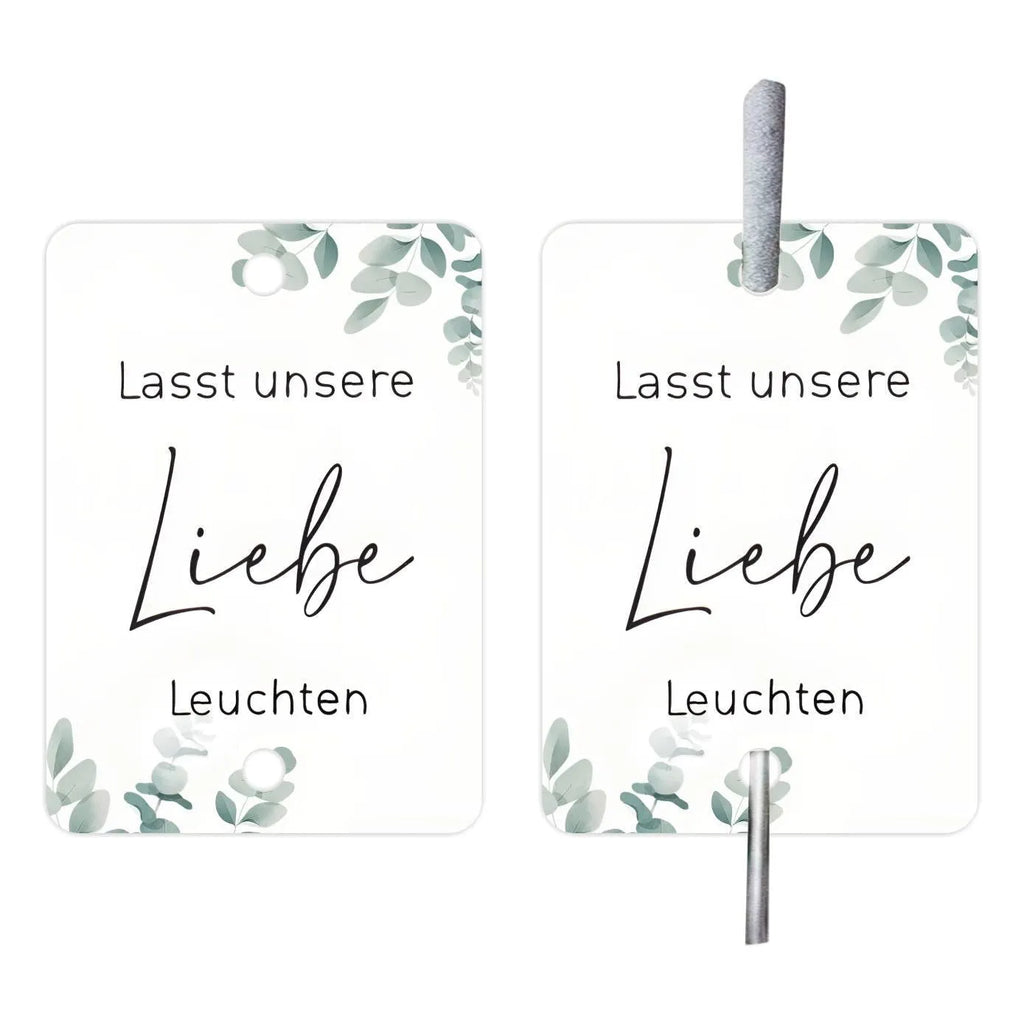 G45 style white card wedding decoration labels in a 50-piece pack set.