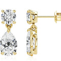 925 sterling silver water drop moissanite stud earrings with geometric design in gold or silver colour