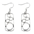 Geometric irregular square round ring earrings in antique silver zinc alloy