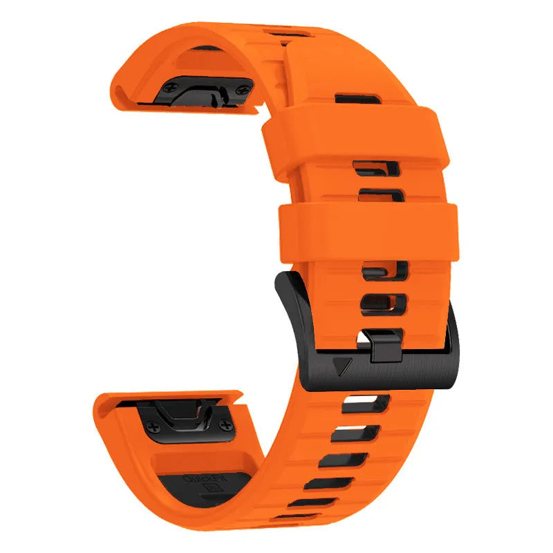 Two-tone quick release silicone watch strap for Garmin Fenix smartwatches in 22mm and 26mm widths