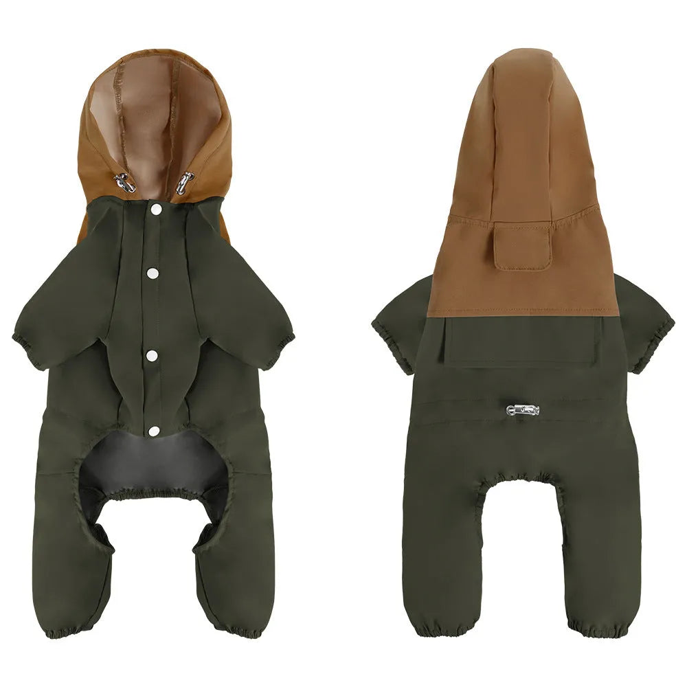 British style waterproof dog jacket in polyester available in multiple sizes and colours