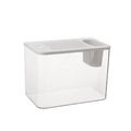 Medium plastic betta fish tank with cover in black and white colour options showing dimensions