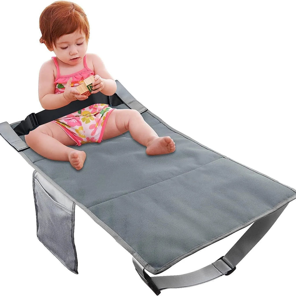 Portable children's aircraft pedal seat extender in nylon with bundle pocket