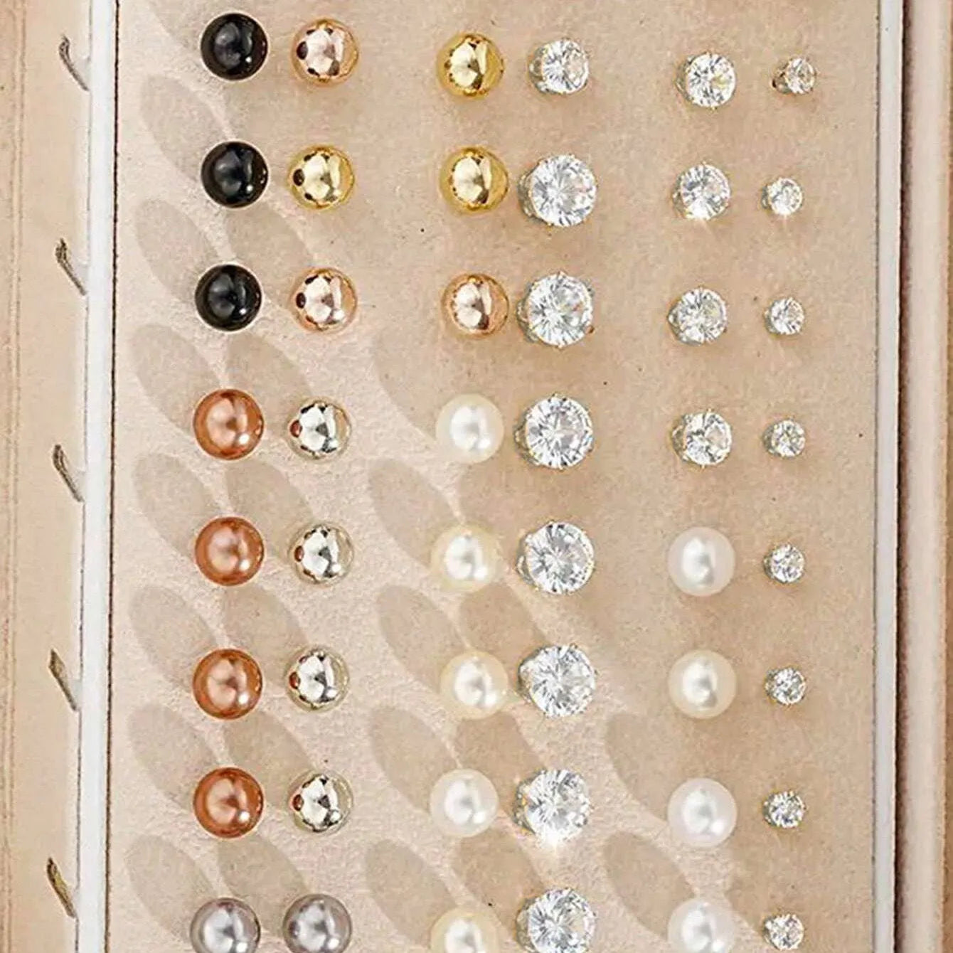 108 geometric pearl earrings with gold yellow electroplated finish women's fashion jewellery set