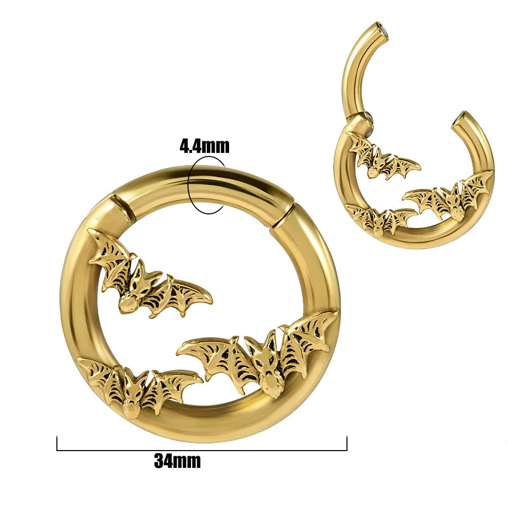 Stainless steel fashion earrings with shaped totem patterns in various electroplated colours