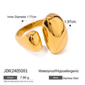 Women's geometric open circle stainless steel ring with electroplated JDR2405081 finish