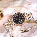 Women's automatic mechanical watch with stainless steel or leather strap, 12mm case, multiple colour options