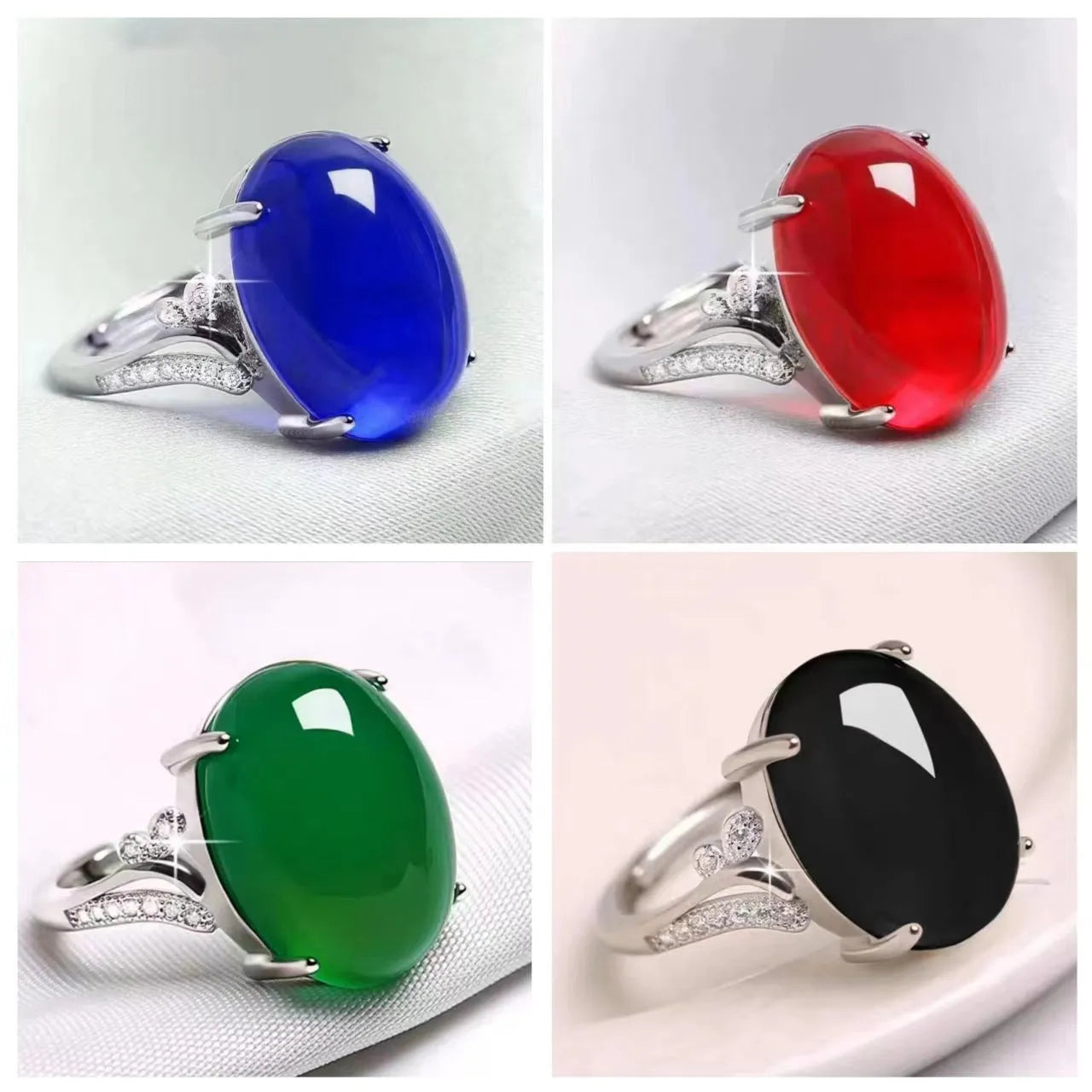 Natural sapphire ring with adjustable opening in ethnic geometric design
