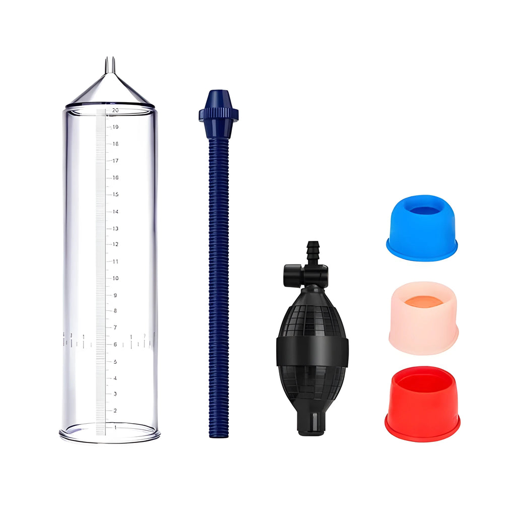 Male penis simulator silicone cover accessory set with connecting pipe and components