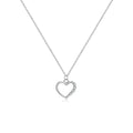 S925 sterling silver hollow heart pendant necklace on a regular chain, shown in gold and platinum colour options.