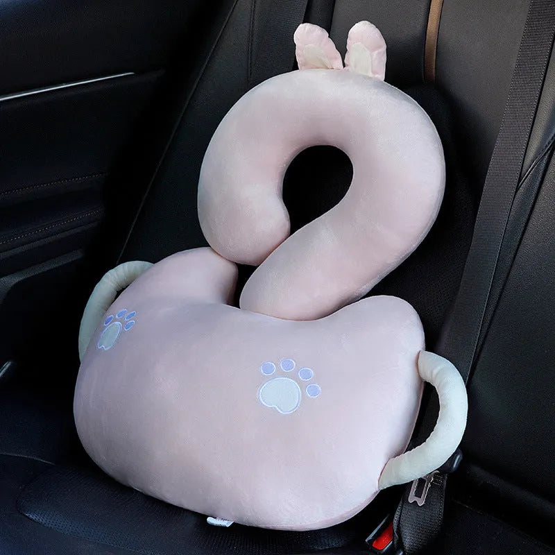 Large square cartoon animal cushion showing one of six design options, such as capybara, cat, dinosaur, rabbit, or toast.