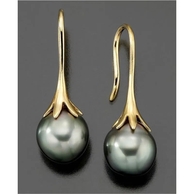 Gold-tone retro fashion women's earrings with electroplated finish on alloy construction