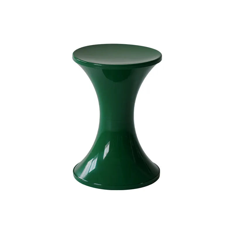 A plastic hourglass-shaped shoe changing stool in a choice of colours.