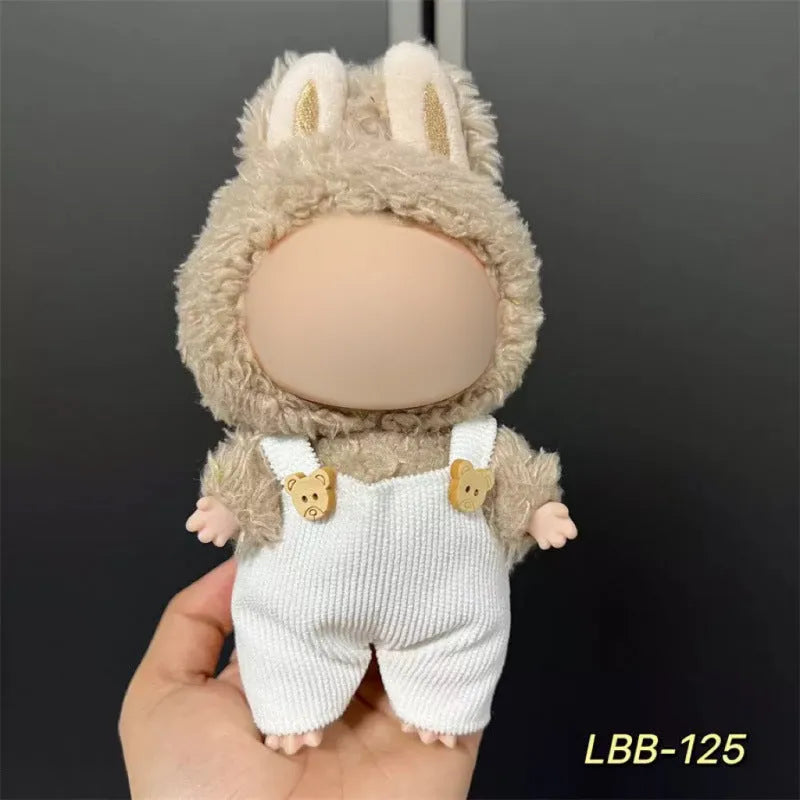 Plastic doll clothes costume for a 17cm vinyl action figure on a white background