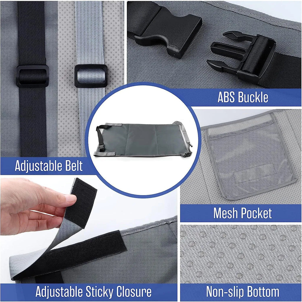 Portable children's aircraft pedal seat extender in nylon with bundle pocket