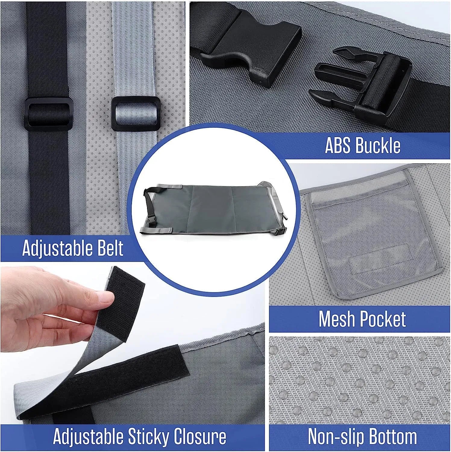 Portable children's aircraft pedal seat extender in nylon with bundle pocket