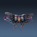 Purple butterfly collar necklace with temperature-change colour and rhinestone decoration on alloy chain