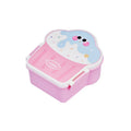 Blue and pink ice cream shaped plastic lunch box with spoon and fork included